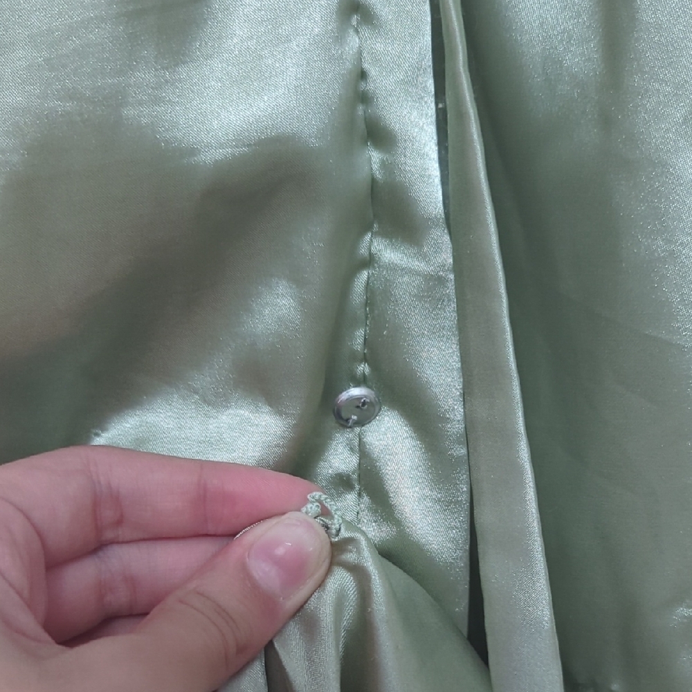 Amazon Elegant Green Satin Wedding Dress - Picture 4 of 5